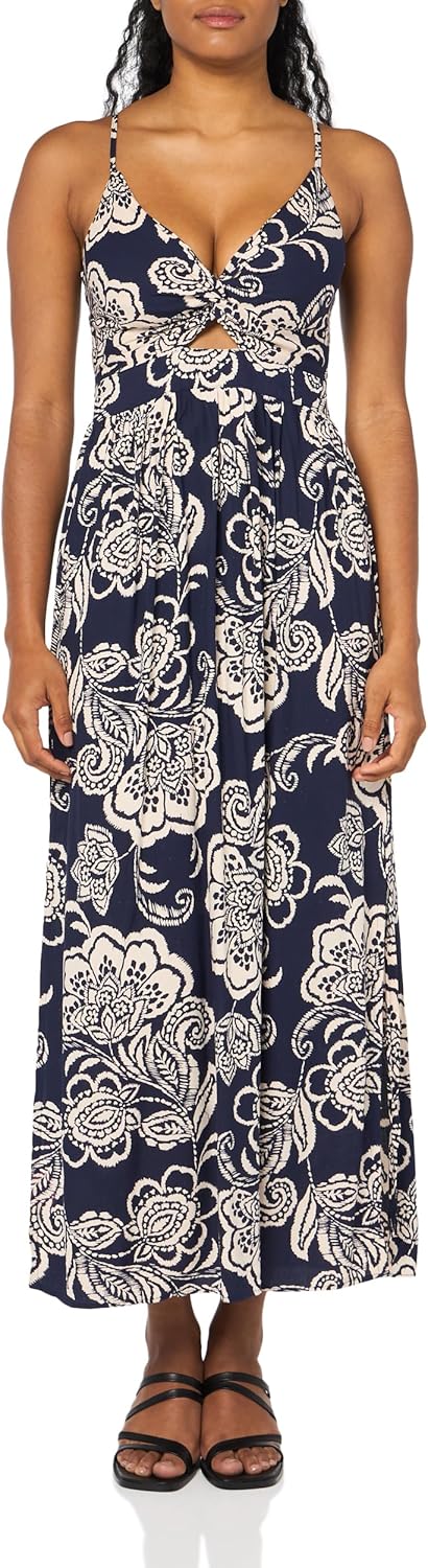 Angie Womens Angie Women's Printed Twist Front Cutout Maxi Dress