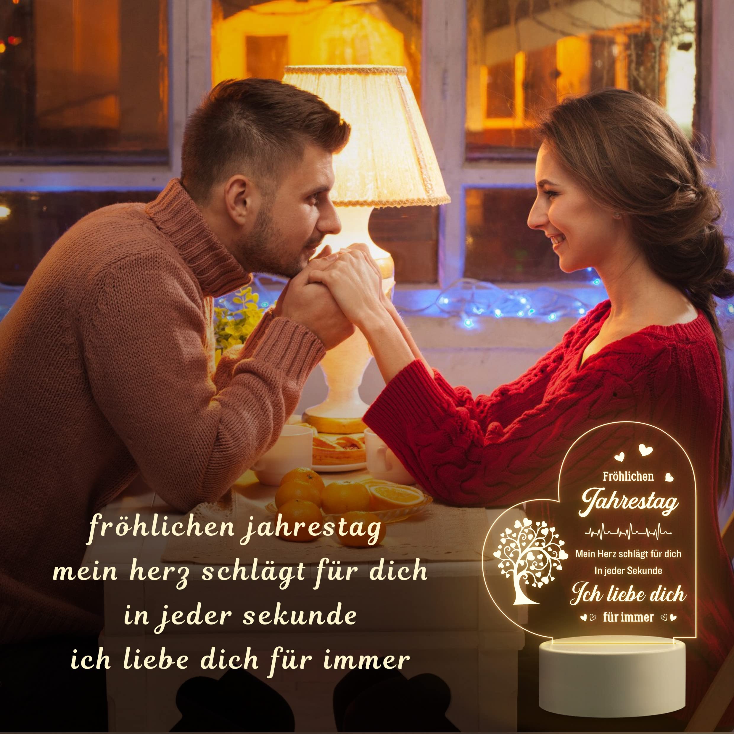 HooJtny 3D-Nachtlicht Für Die Frau – Romantisches Geschenk Zum Valentinstag & Jahrestag