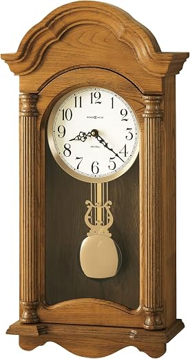 Howard Miller Amanda Wall Clock – Dual Chime Quartz Movement, Golden Finish, Volume Control &