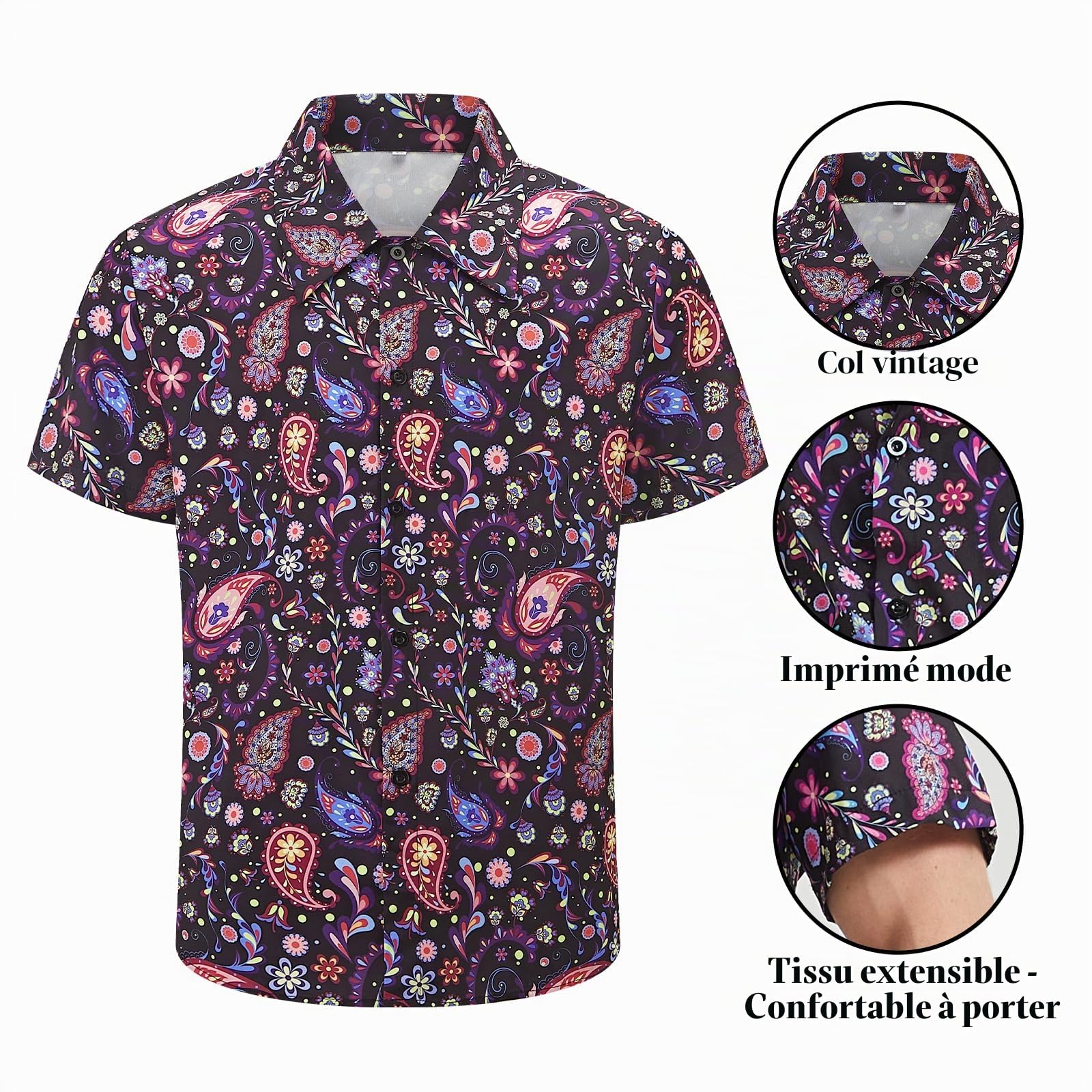Ezuwail Costume disco des années 70 pour homme