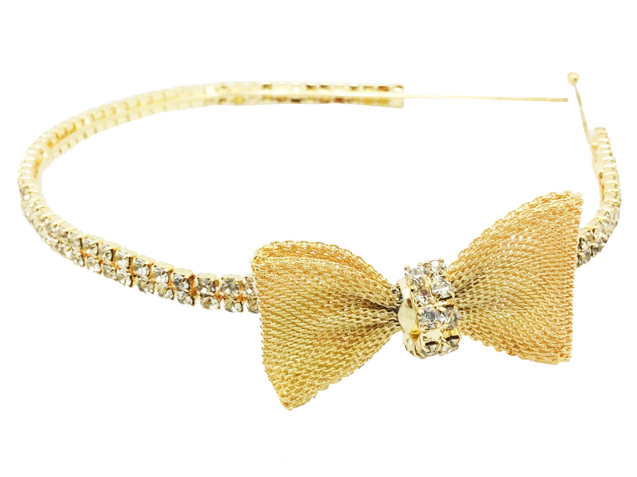 Accessher Gold Plated Sparkling Rhinestones Studded Statement Hair Band/ Head Band/ Hair Accessory with Metallic Studded Bow for Women and Girls Pack of 1 (B071CDQDTH) Amazon Price History, Amazon Price Tracker