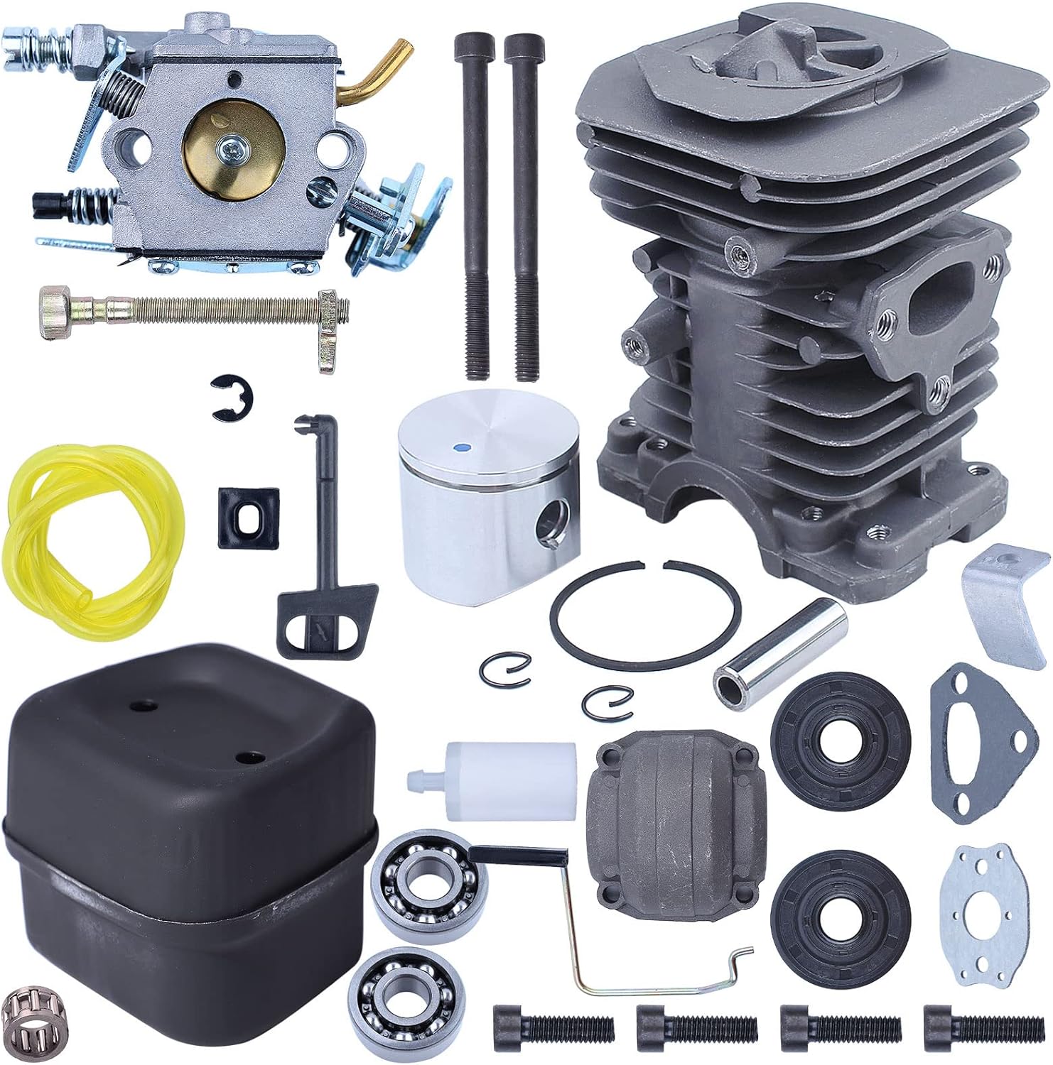 For Husqvarna 142 141 137 136 For Chainsaw part, 40mm Cylinder Kit, 530069941, 530071987, 530069415