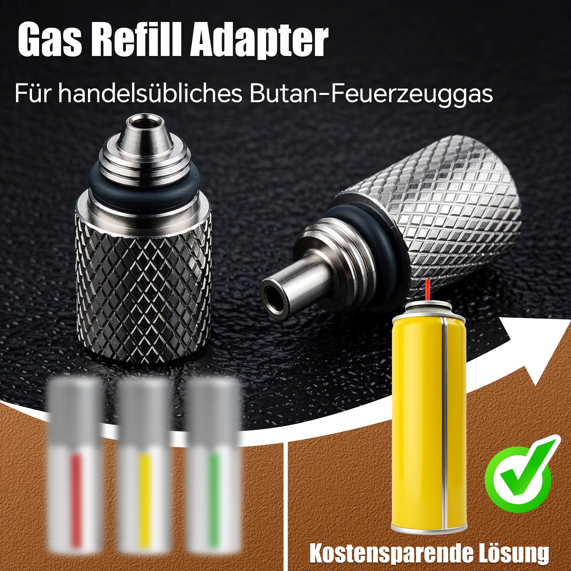 Adattatore di ricarica a gas per accendino S.T. Dupont Ligne 2 (modelli standard e classici), Gatsby e Ligne 1 Large, adattatore di ricarica a gas di aggiornamento in 2 pezzi per accendini