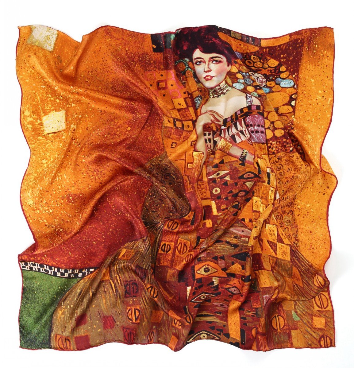 Prettystern 35.5" Art Nouveau Painting Silk gold Scarf shawl Gustav Klimt - Adele Bloch-Bauer P817