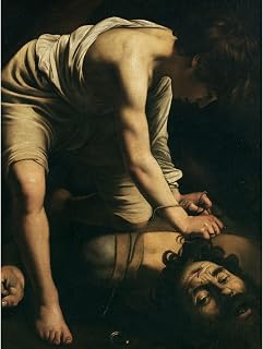 Artery8 Caravaggio David Goliath Religious Painting Large XL Wall Art Canvas Print
