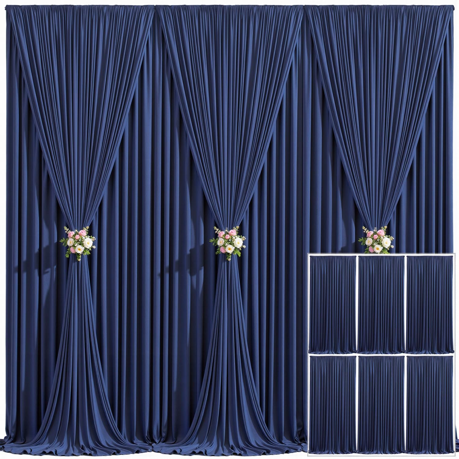 10x10 Champagne Backdrop Curtain for Parties Wedding Baby Shower Wrinkle Free Photo Curtains Backdrop Drapes Fabric Decoration for Bridal Shower 5ft x 10ft,2 Panels — view 53