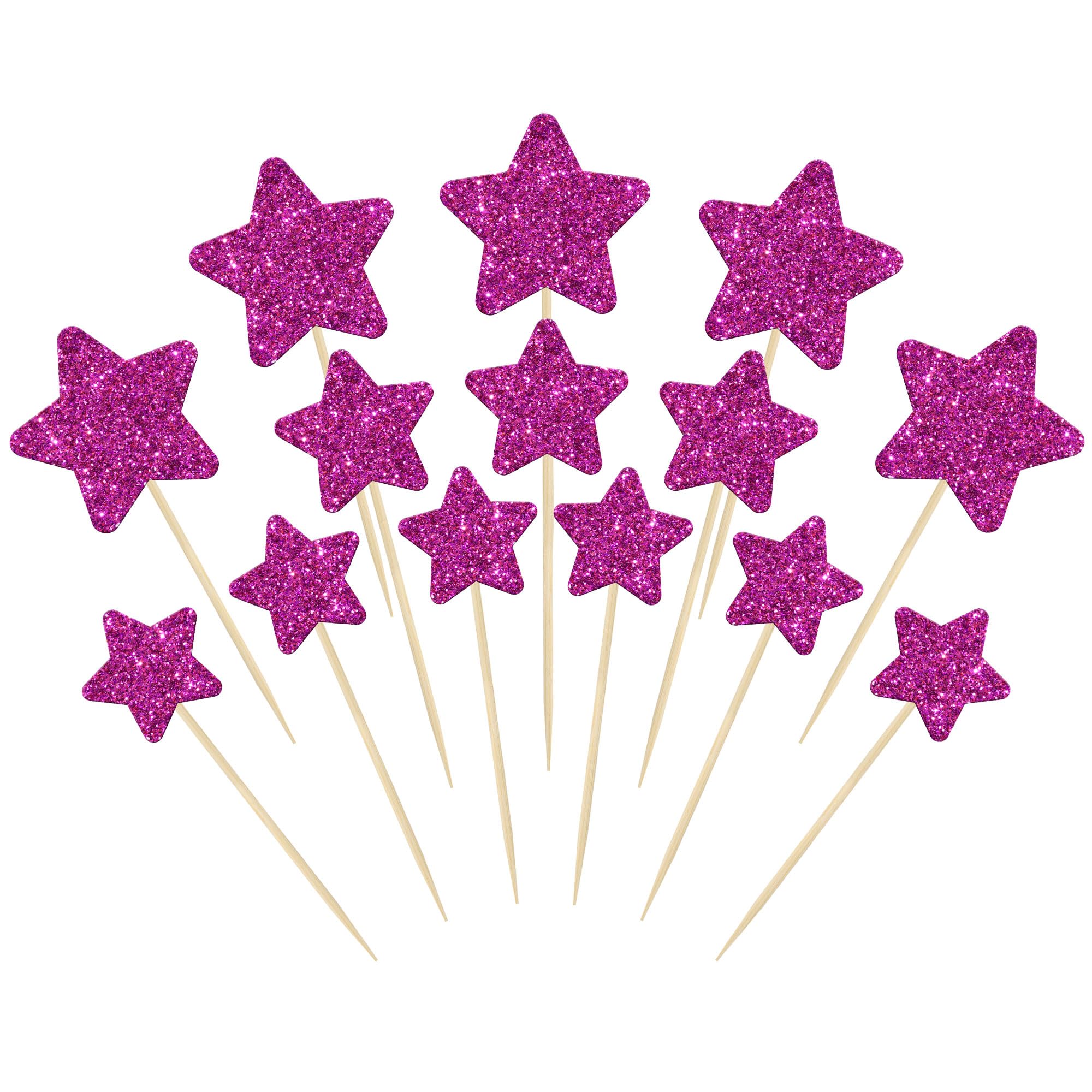 Gyufise 42Pcs Star Cupcake Toppers Mixed Size Twinkle Little Star Cupcake Picks Decorations for Wedding Anniversary Baby Shower Birthday Party Supplies Purple