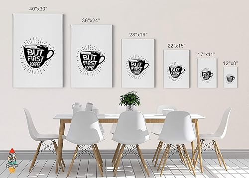 Miniatura 5 de HB Art Design But First Coffee Black and White Quote Mug Canvas Print Wall Art Coffee Bar Decor Coffee Signs Kitchen Wall Decor Dining Room