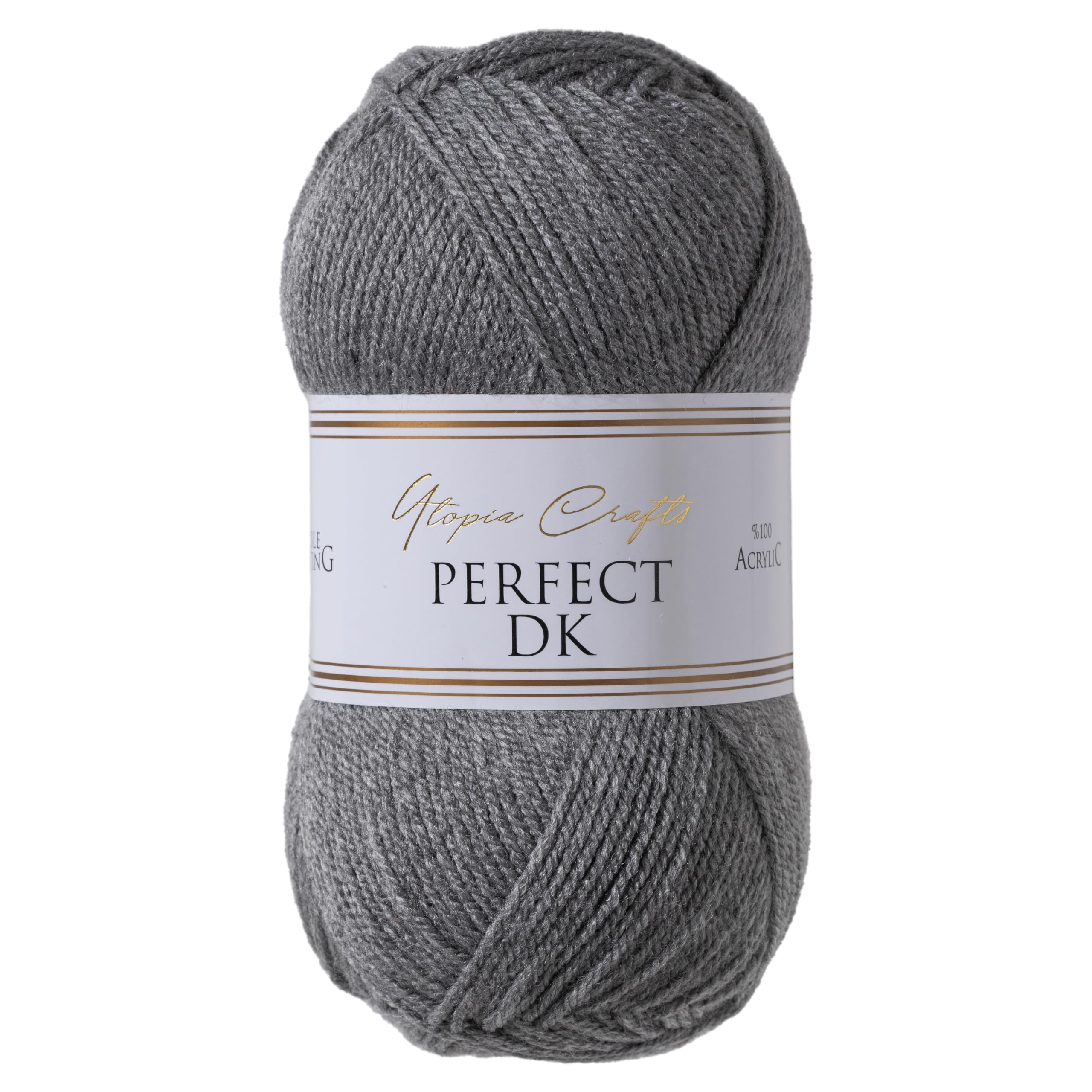 Utopia Crafts DK Double Knitting Yarn, 100g (Grey Heather)