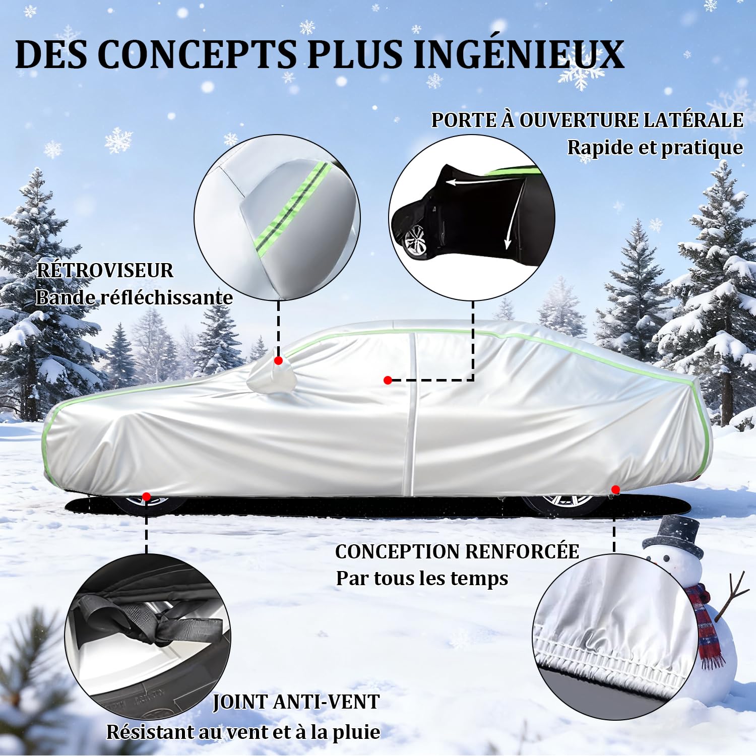 Bache Voiture Exterieur pour BMW M2 (G87) (2023-2026) Housse Voiture Exterieur Imperméable, résistant à la Neige, avec Sangles Coupe-Vent, adapté à Toutes Les Saisons