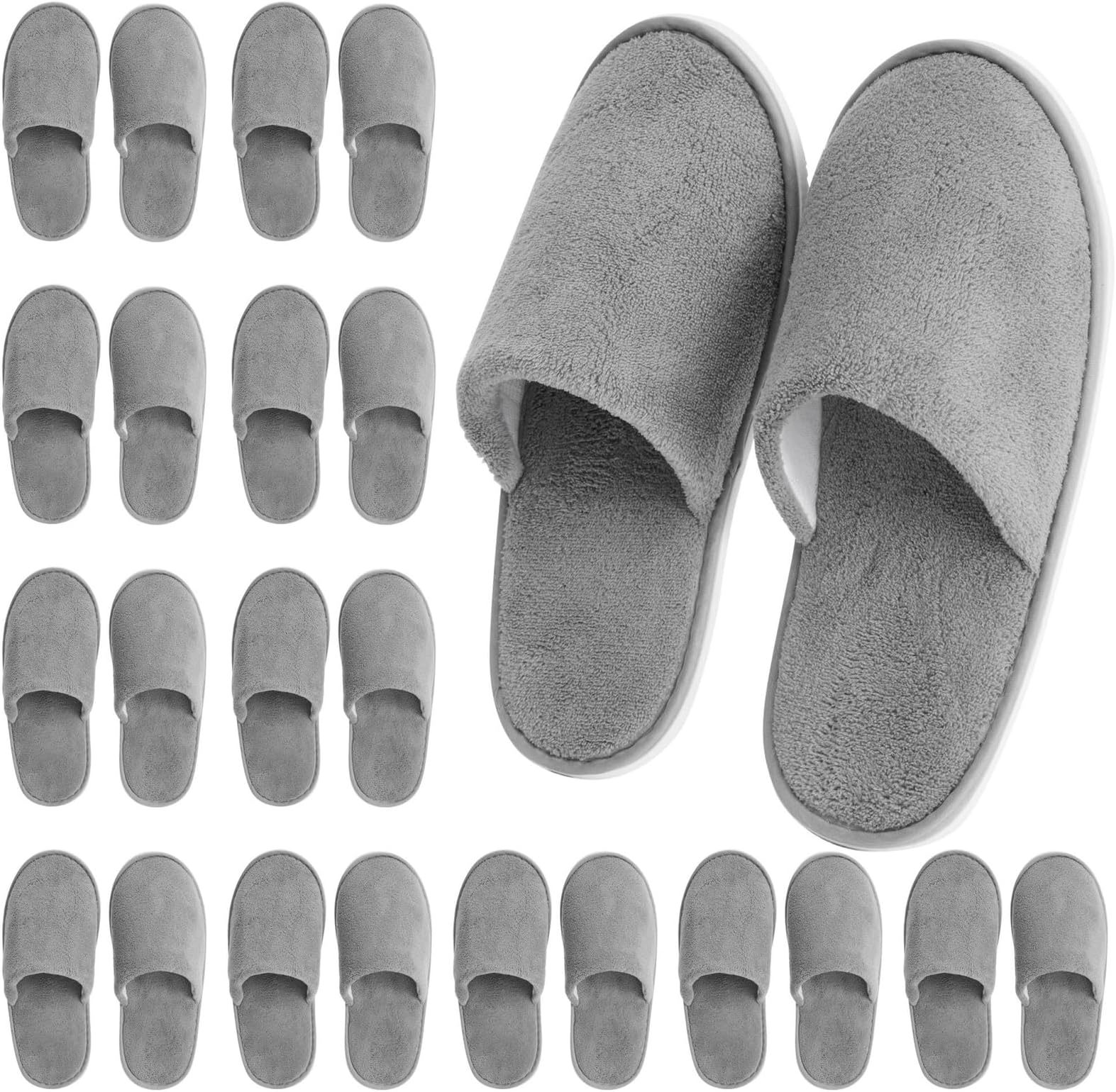 Juvale 12 Pairs Disposable Slippers for Guests, Bulk Pack for Hotel, Spa, Shoeless Home, (US Men Size 11, Women 12)