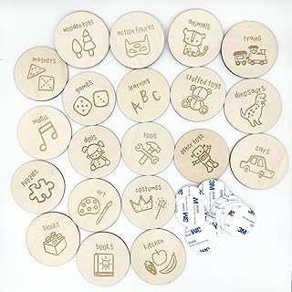 Wooden Toy Labels – 20 Trofast Tags with 3M Tape – Kids’ Room & Playroom...