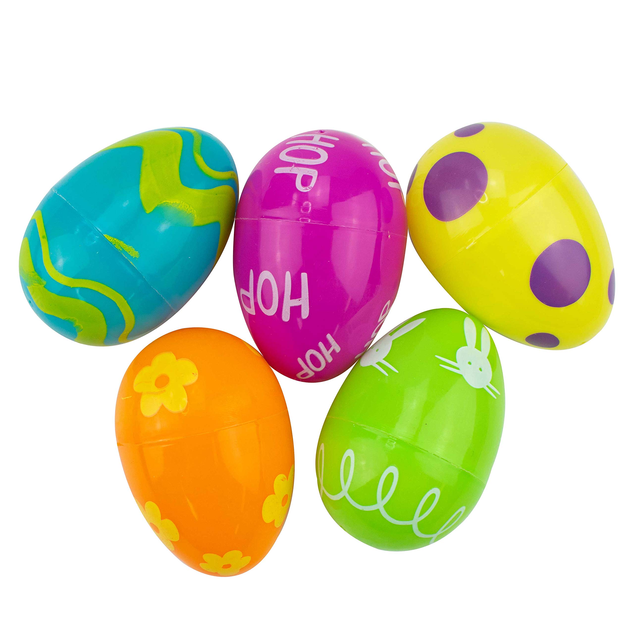 TRIXES 5pcs Empty Plastic Fillable Eggs – Easter Surprise Egg Hunt Accessories – Vibrant Colours – Large Size