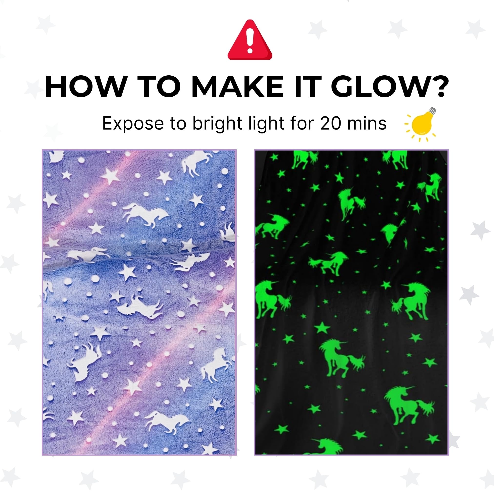 Famyo Glow in The Dark Kids Flannel Fleece Blanket Combo 200x152 cm 3