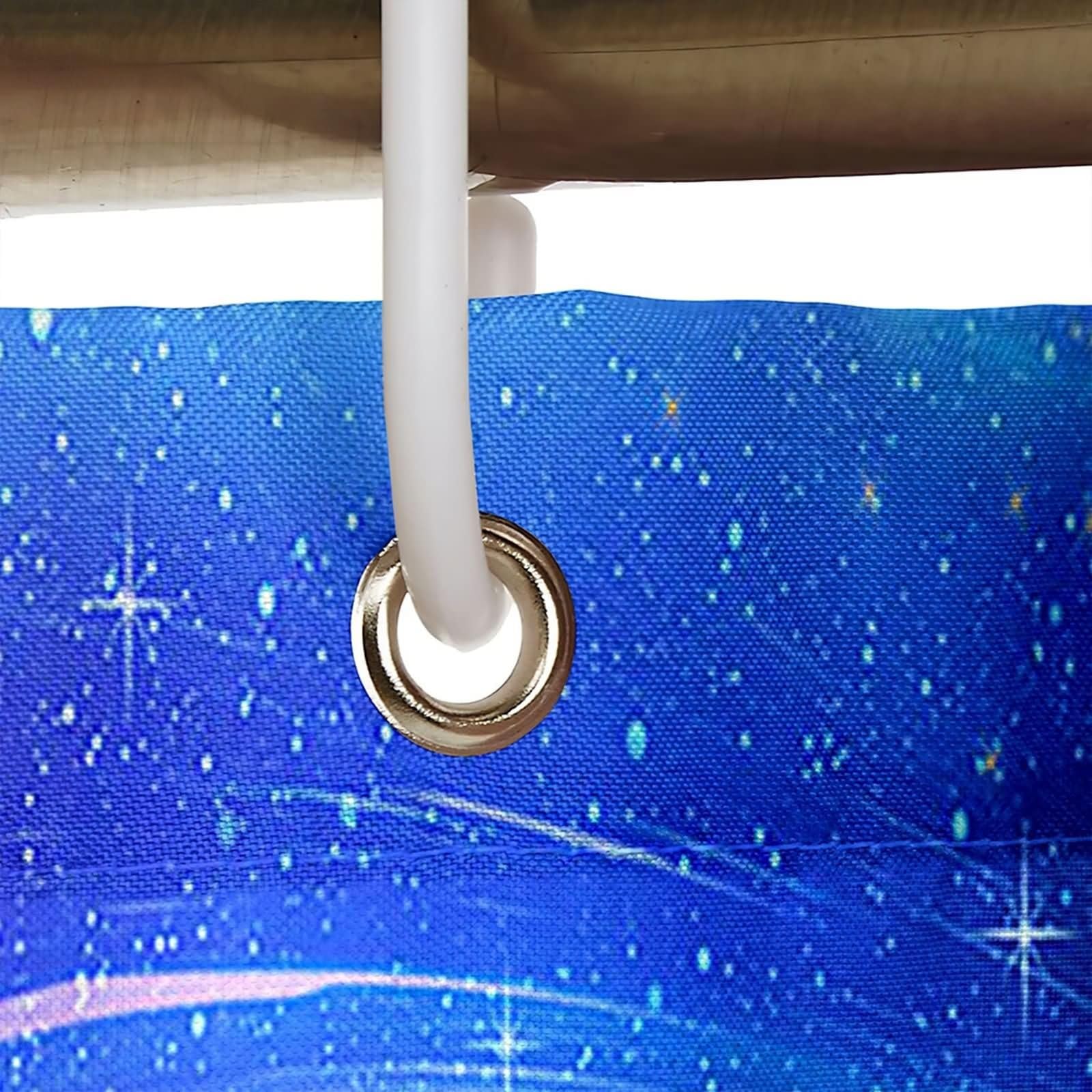 Duschvorhang 180X200, Duschvorhang Polyester Blau Galaxy Thema Duschvorhang für Männer