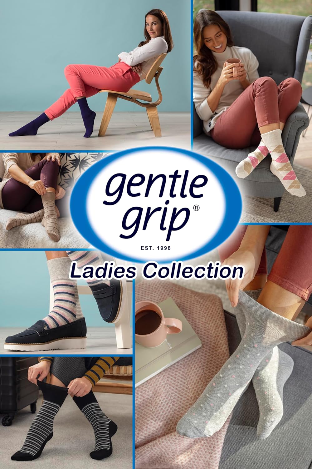 6 Pairs Ladies Non Elastic Loose top Casual Cotton Rich Plain Socks 4-9 us (GG32)