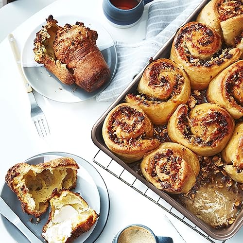 Miniatura 4 de Juego de 3 sartenes para asar, bandeja antiadherente para hornear, utensilios rectangulares para horno, revestimiento no tóxico y calidad duradera