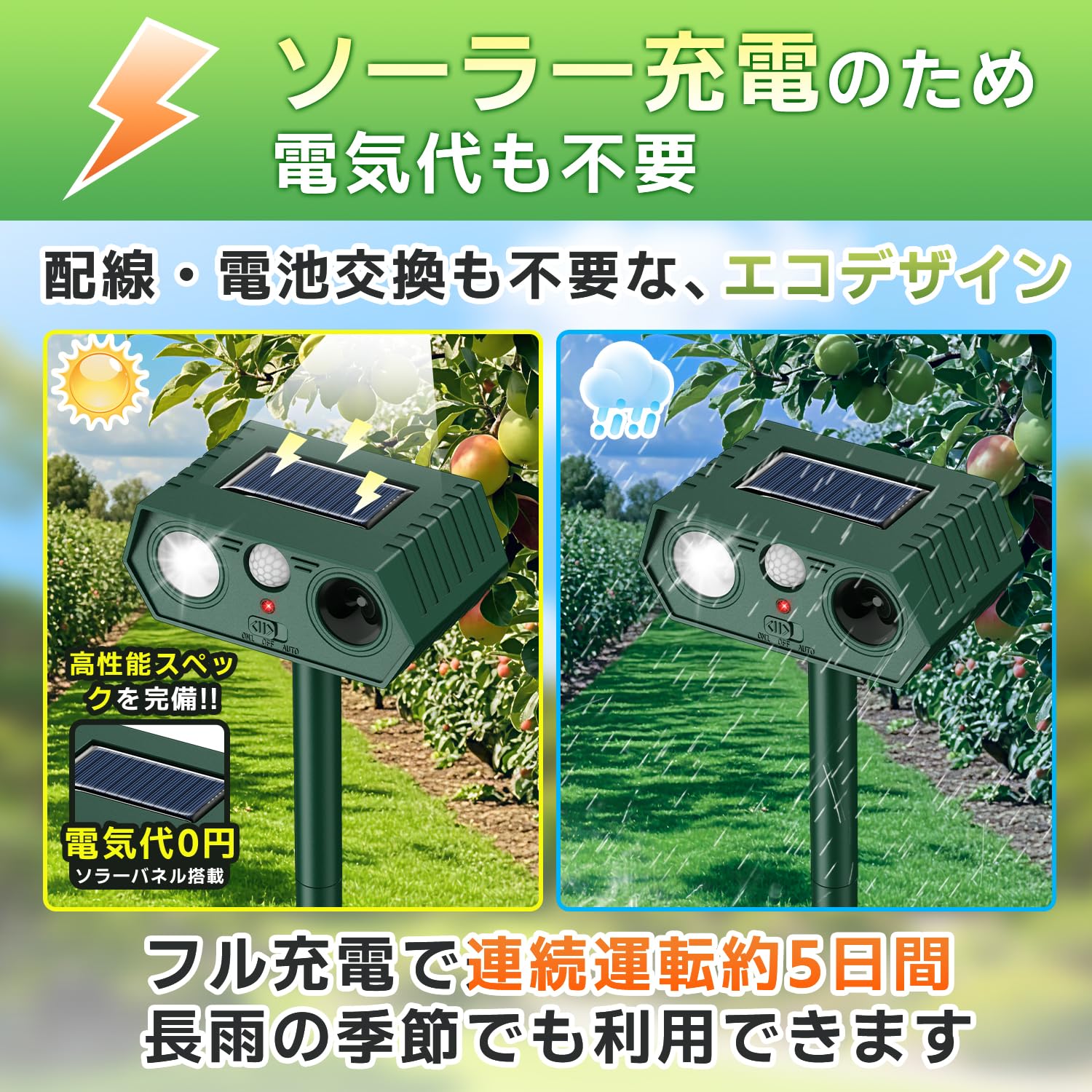 Amazon.co.jp: 動物撃退器 猫よけ 超音波【2026業界Newモデル・害獣