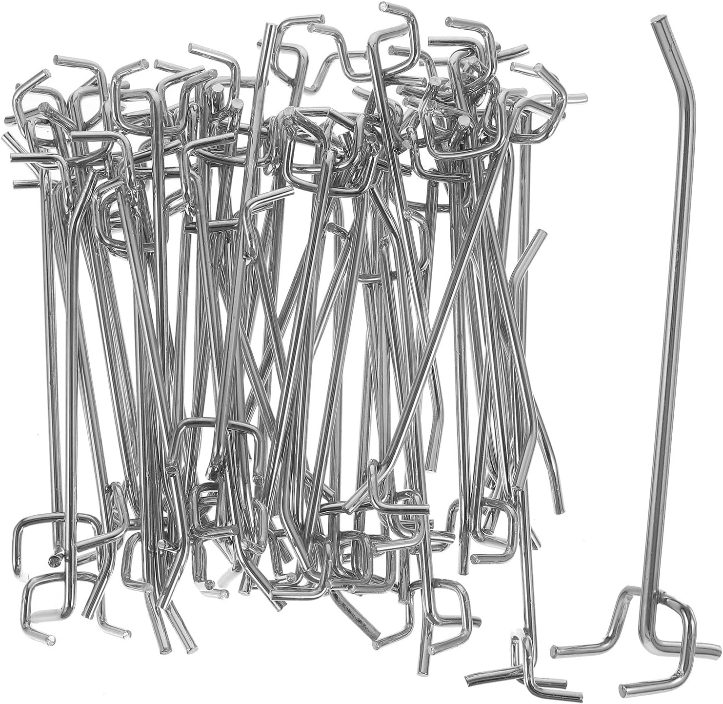 Garneck 50pcs Iron Pegboard Hooks Utility Tool Hangers for Pegboard Shelving 2.5-15cm Heavy-Duty Commodity Hooks for Garage Workshop Wall Organization