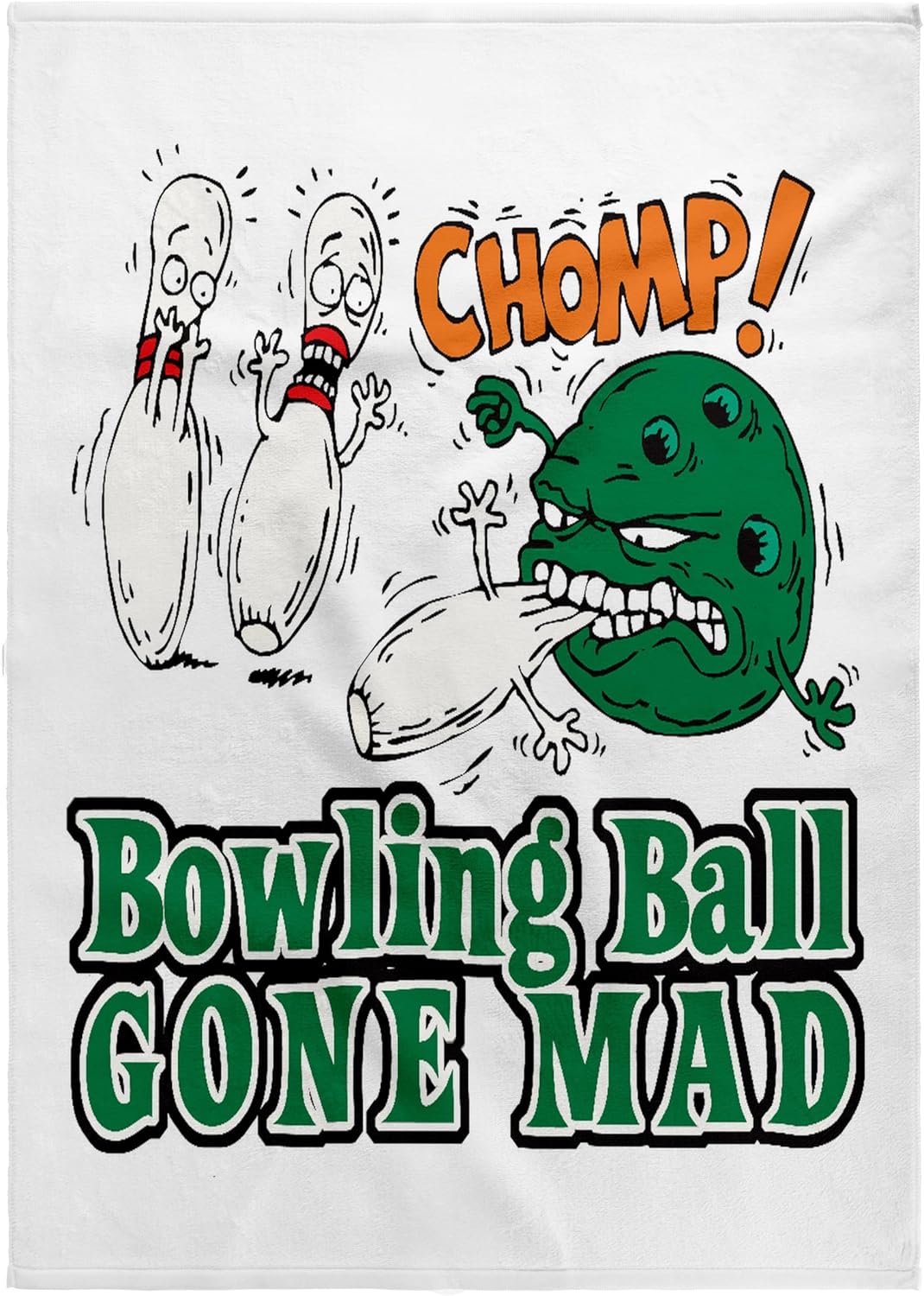 3dRose Funny Bowling Ball Gone Mad Sports Design 22x30 Bath Hand Pool Towel