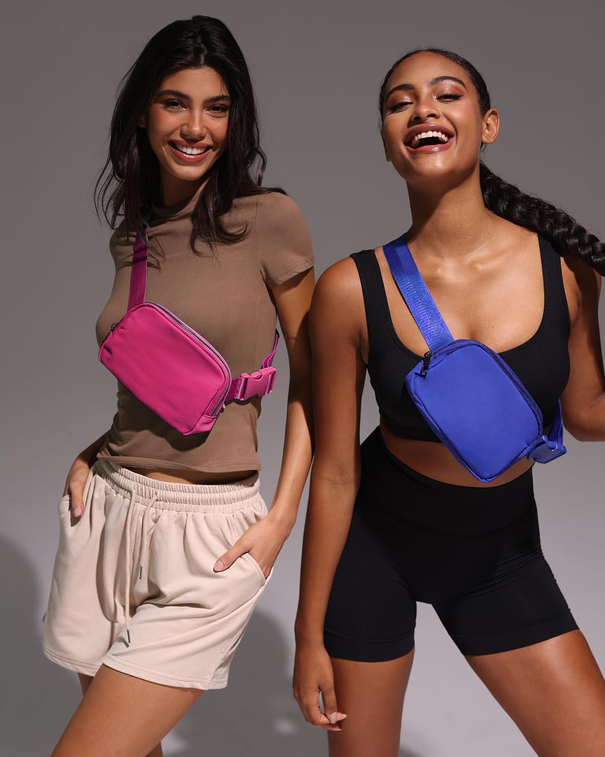 Fanny Pack Cross Body Bag Small Crossbody Bags for Women Men Trendy Nylon Waterproof Mini Purse Travel Running Belt Lulu Dupes Bum Hip Chest Waist Pack Side Bag Must Have Blue - Image 2