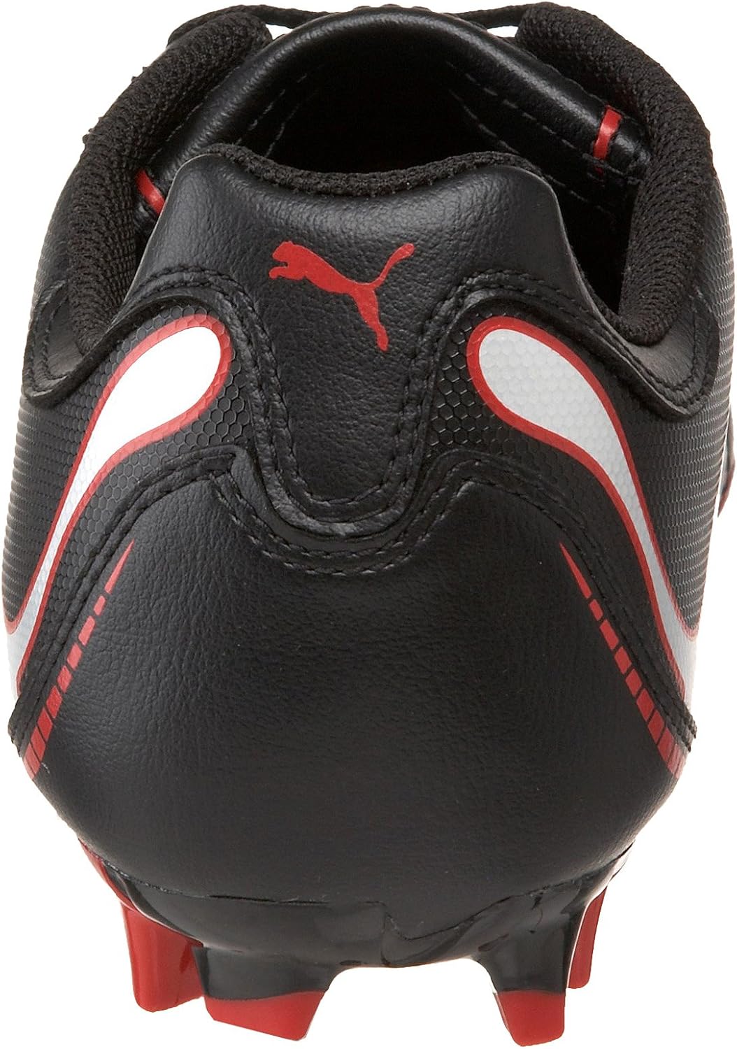 PUMA Men's Powercat 4.10 II FG Soccer Shoe,Black/High Risk Red/PUMA Silver,8 D(M) US
