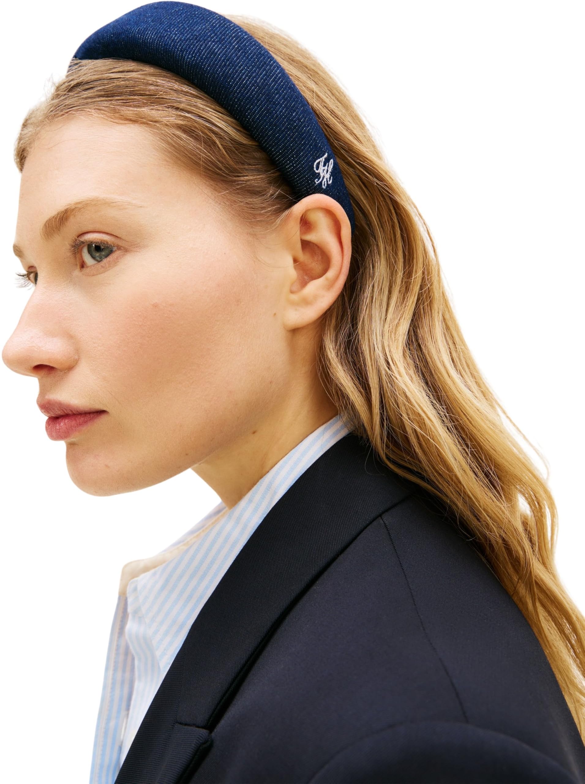 Tommy Hilfiger Damska opaska na głowę Th Nautical Denim AW0AW18661, niebieska, jeden rozmiar