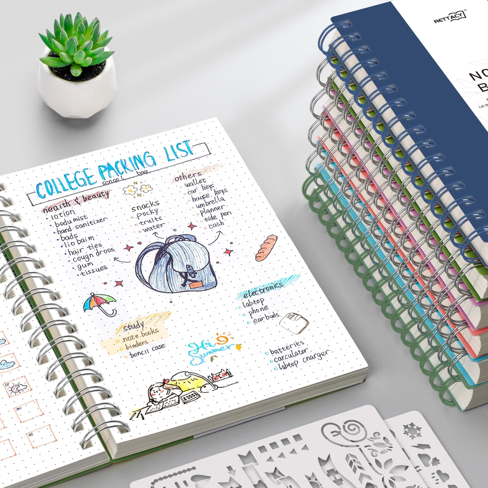RETTACY B5 Dotted Notebook, Bullet Dot Grid Journal, Wirebound Spiral Notebooks 300Pages /150 Sheets for Writing,100gsm - Image 4