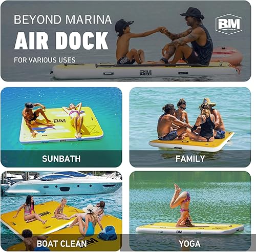 Miniatura 6 de BEYOND MARINA Inflatable Floating Dock, Water Float Platform, Floating Island Dock Pad for Lake, Pool, Ocean Water Play, Carry Bag, Repair kit, 8 x