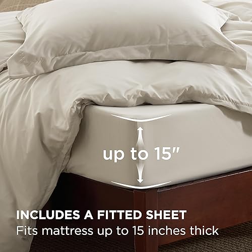 Vista 231 de Bedsure - Juego de funda de edredón de tamaño matrimonial, ropa de cama suave con doble cepillado, 1 funda de edredón (80 x 90 pulgadas) y 2 fundas