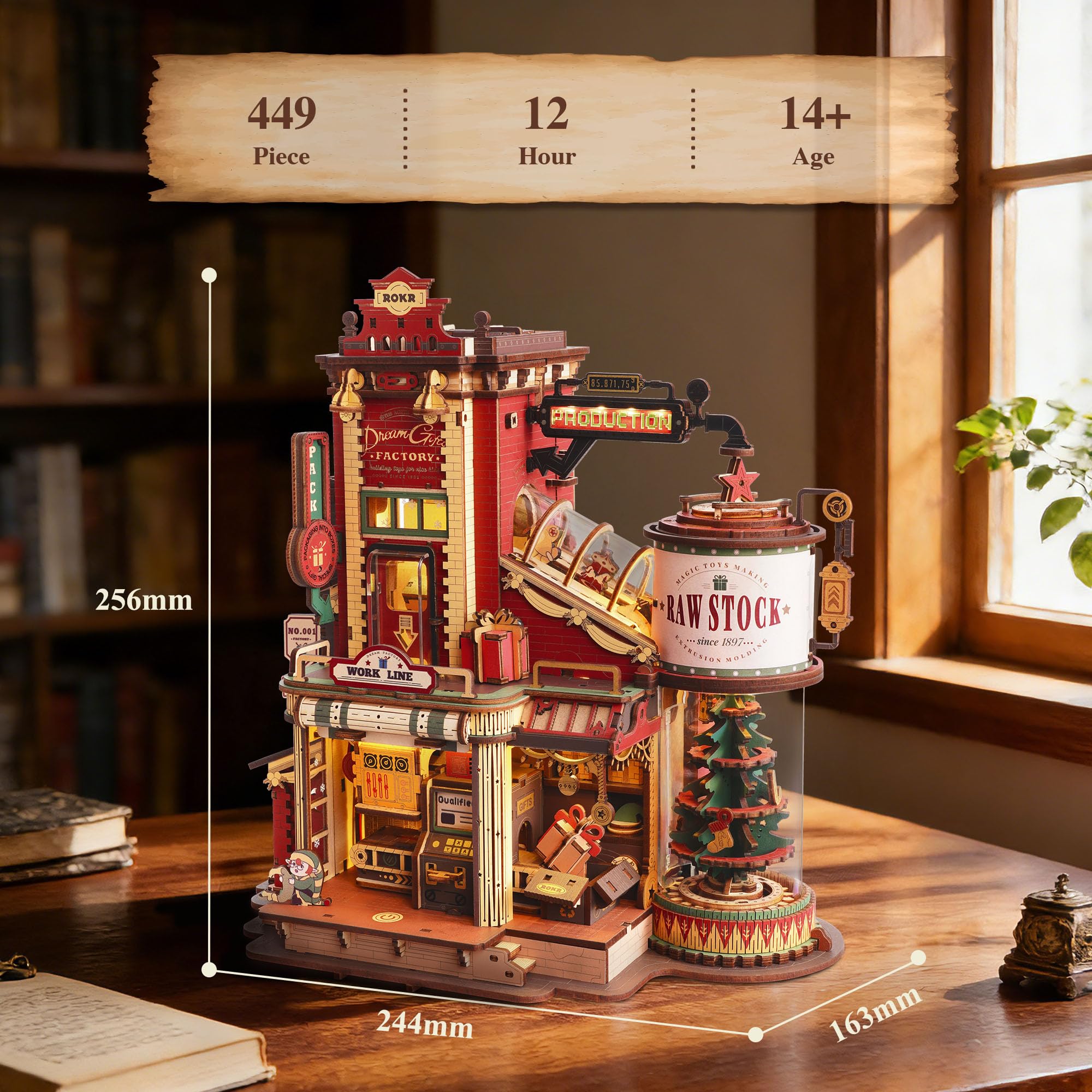 ROKR ROKR Puzzle 3D Bois Dream Gift Factory Maquette à Construire Modelisme Construction Adulte Cadeaux Noël et d'anniversaire Créatifs EAB01 in use