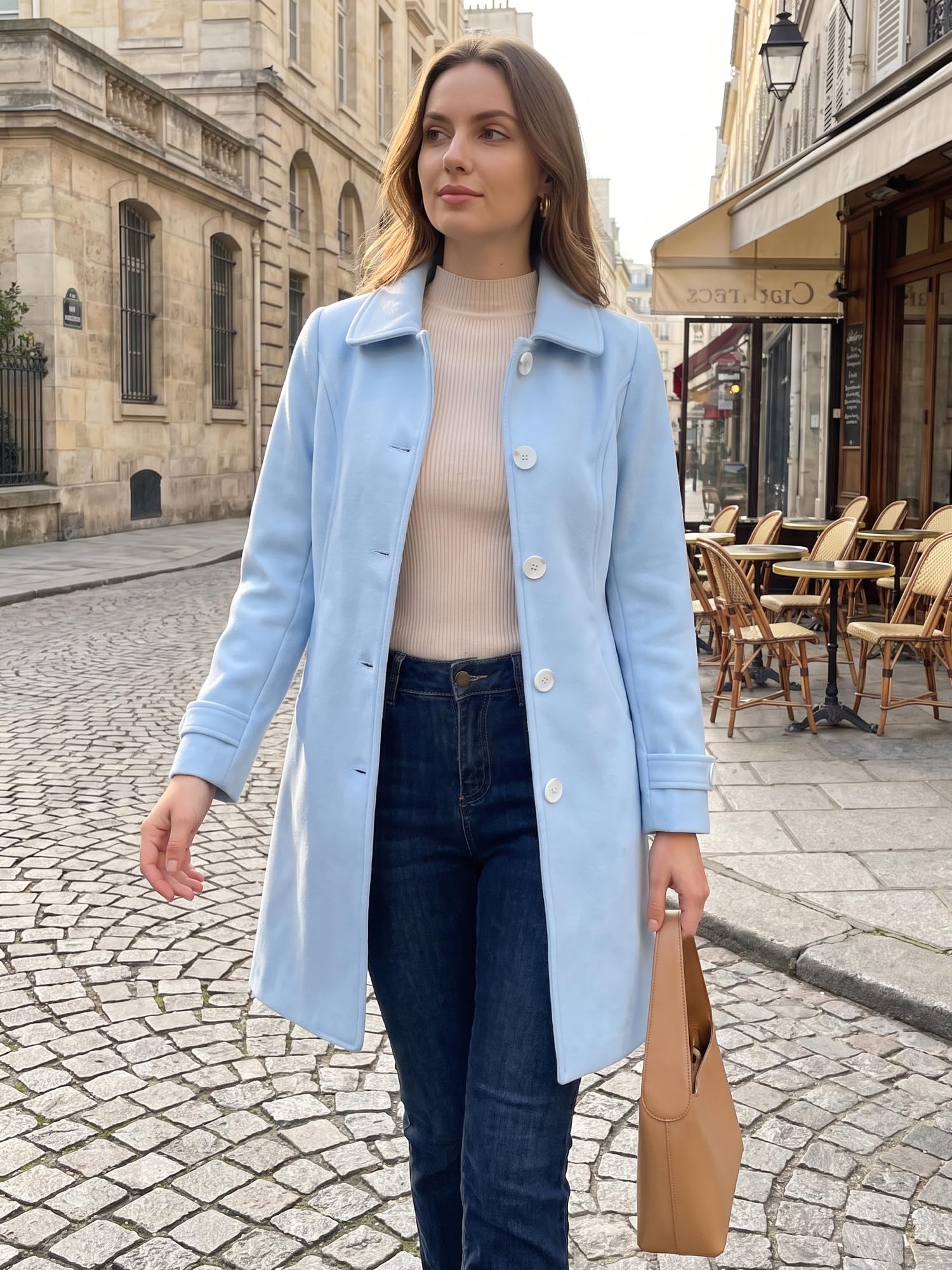 Allegra K Coat pavo real Mujer
