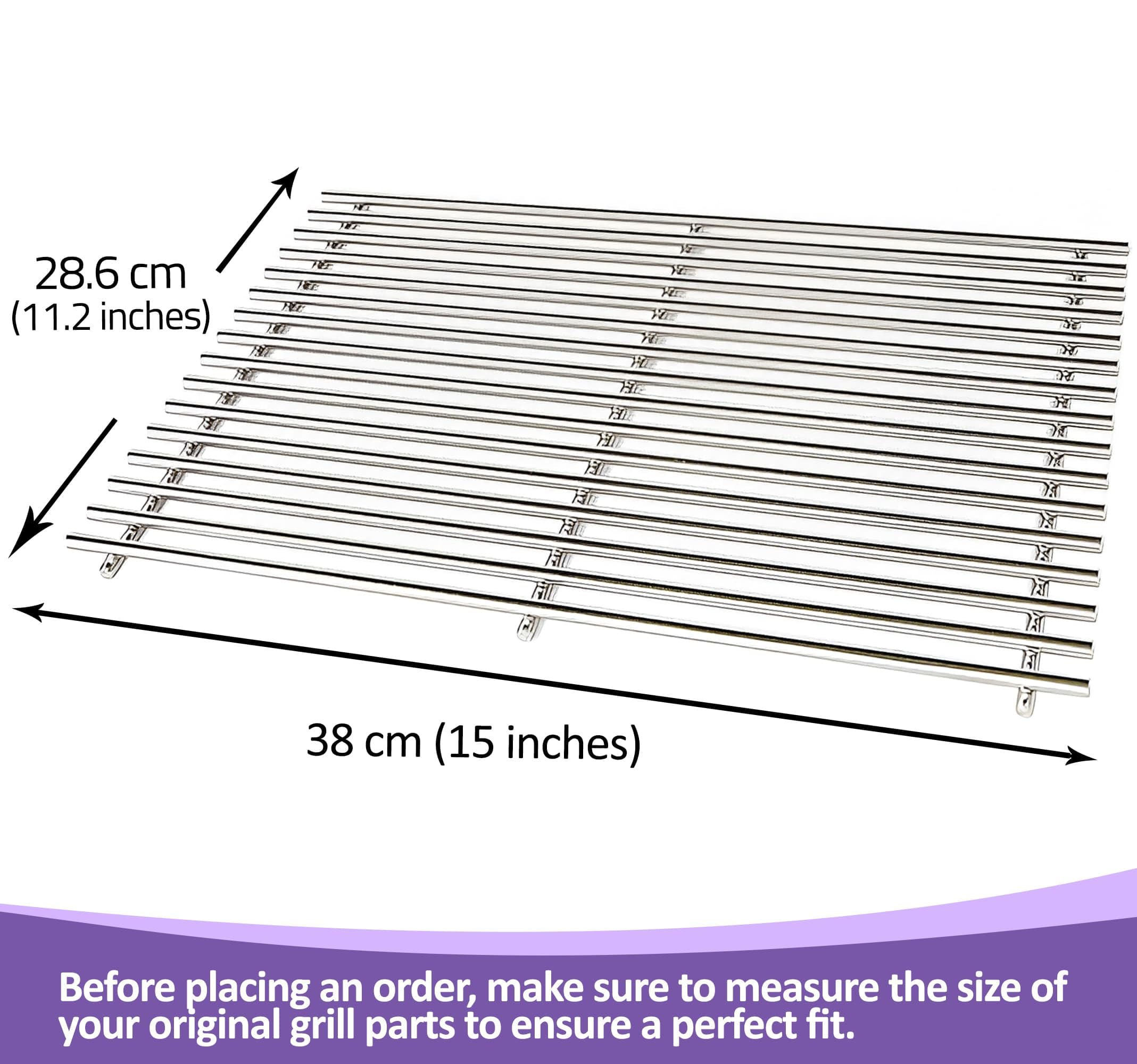Stainless Steel 7522, 38cm X 28.6 cm, Grill Grate Replacement for Weber Spirit 200 Series - Image 2