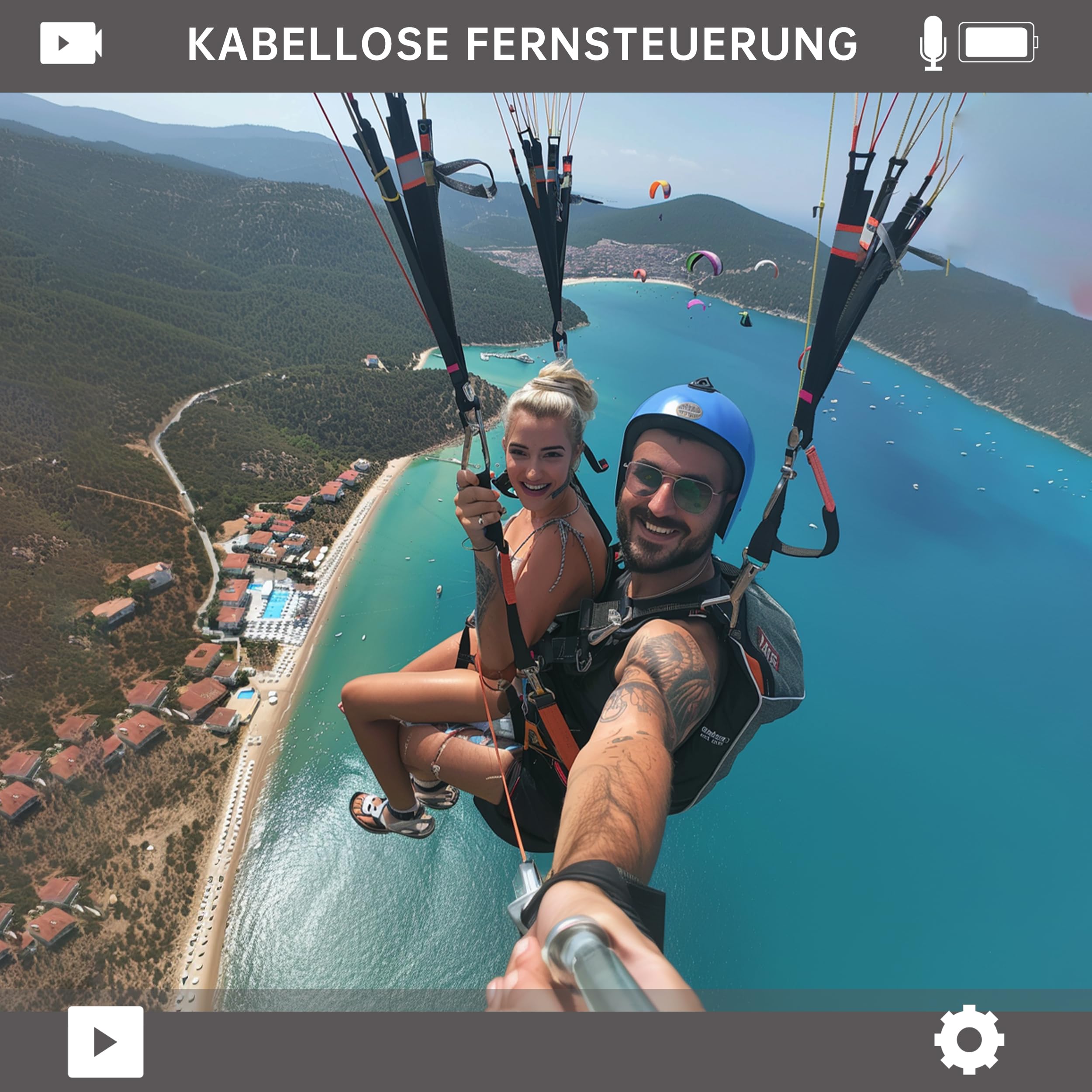 Action Cam 4K 60FPS 40M Unterwasserkamera 30MP HD Wasserdicht EIS Touchscreen 64GB Karte 2.4G Fernbedienung