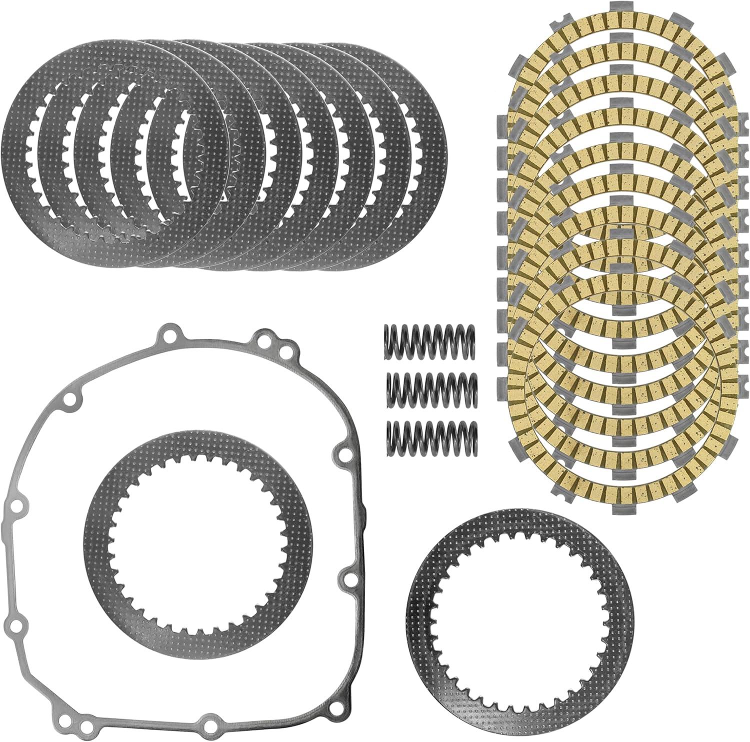 Caltric Clutch Friction Steel Plates Kit Compatible with Kawasaki Z900 Z900RS ZR900 ABS 2017-2022