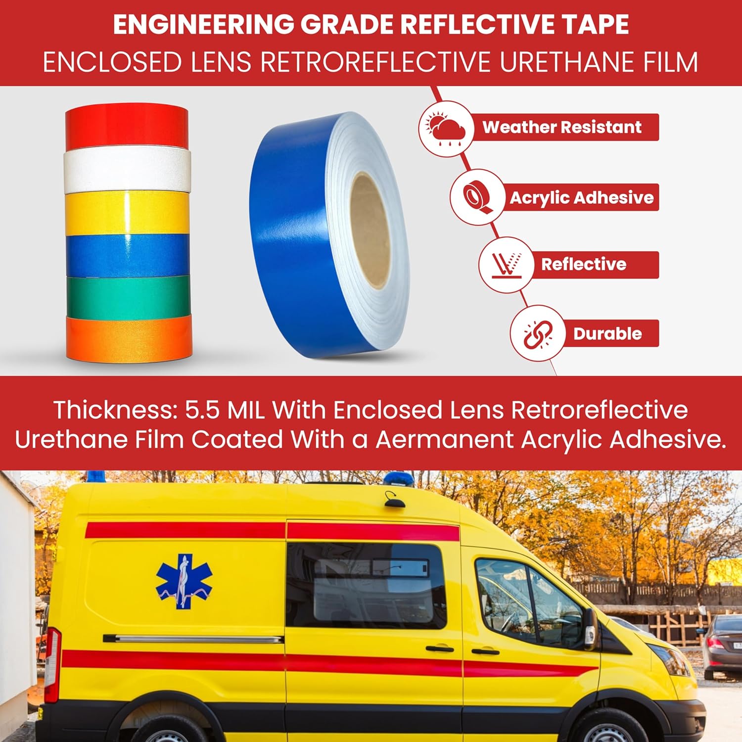 GGR Supplies T.R.U. REF-7 Silver/White Engineering Grade Reflective Tape: 2 in. Wide x 30 ft. Length