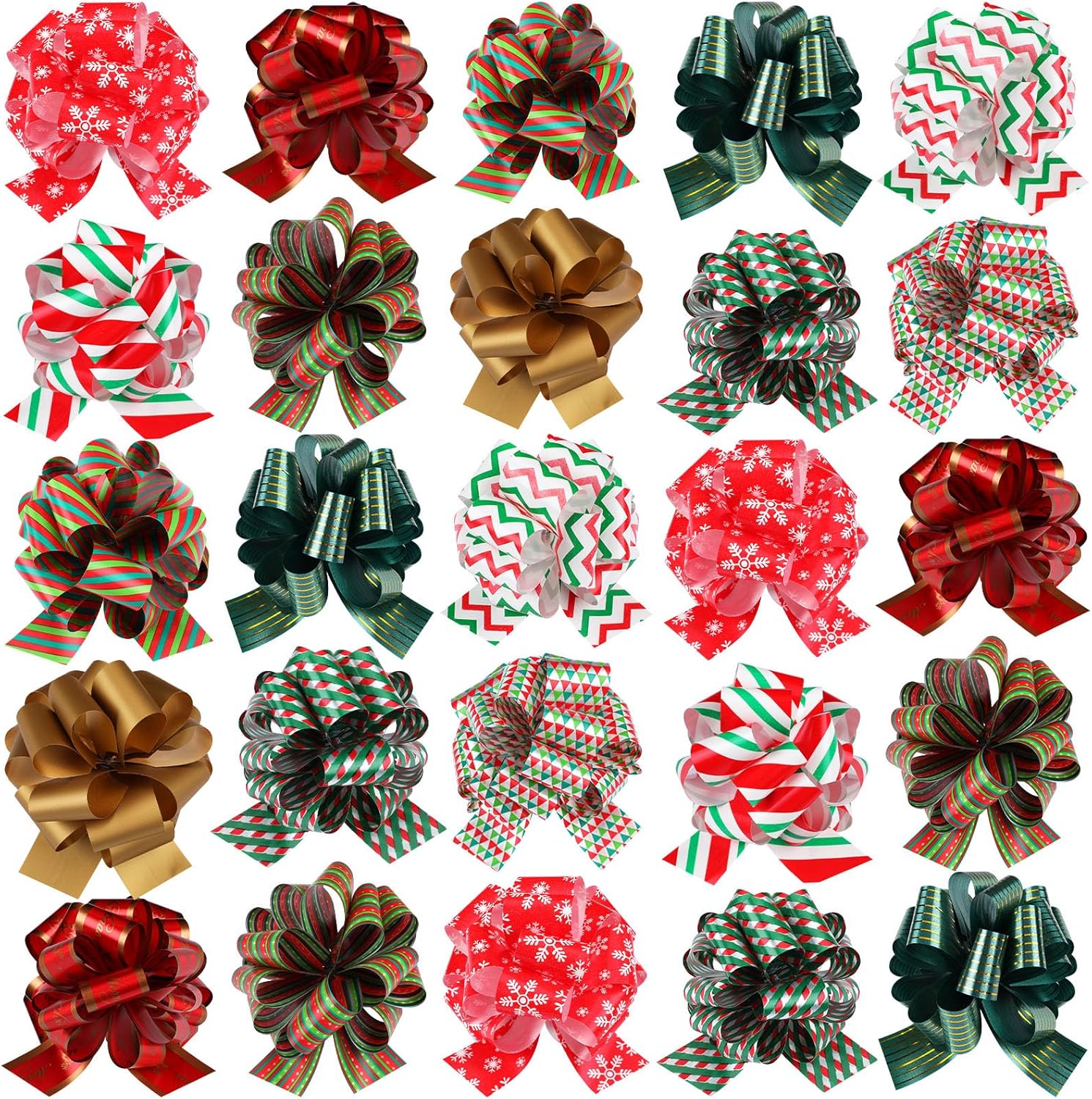 Craftsatin 50 Pcs Christmas Pull Bows Wrapping Bows 5