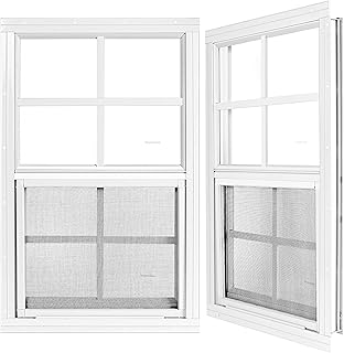12 * 18 Inch Chicken Coop Window, 2 Pack White Chicken Coop Shed Household Mobile Home House Small Screen Windows
