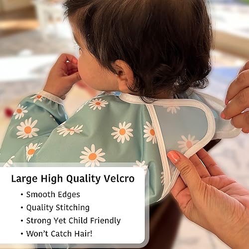 Miniatura 3 de Torange Babero de bebé, babero de manga larga para niño, baberos impermeables para bebé, bata de destete para bebé, babero de alimentación lavable a