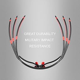 ROCKBROS Polarized Sunglasses for Men Women UV Protection Cycling Sunglasses (Black Red)