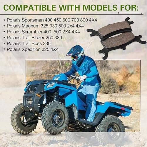 Miniatura 6 de LOCOPOW Pastillas de freno para Polaris Sportsman 450 400 500 600 700 800 2x4 4x4, Scrambler 400 500, Magnum 500 330 325, Trail Blazer 330 250,