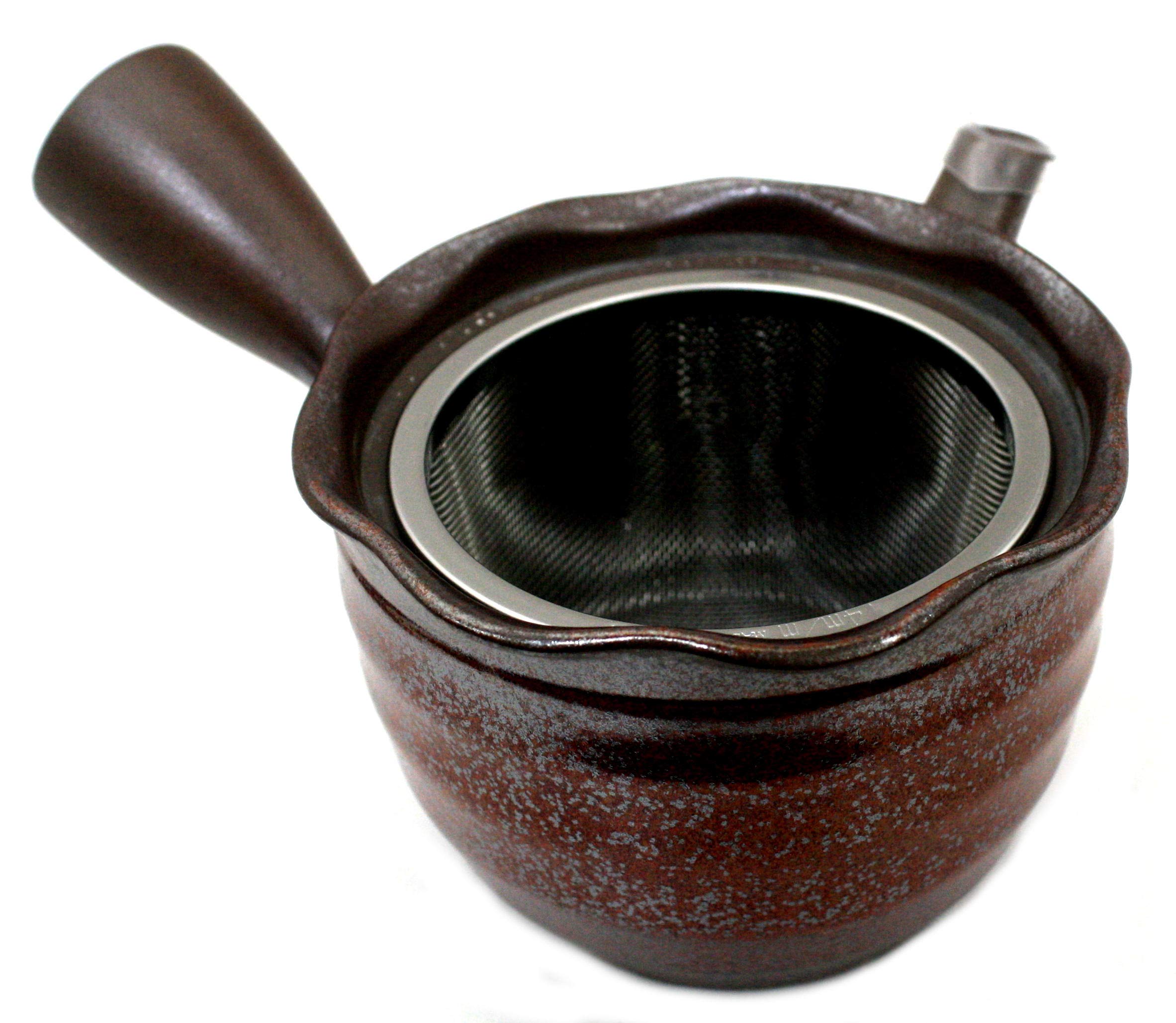 Hisamuratouki 7198 Teapot, Red, 10.1 fl oz (300 ml), Banko Ware Basket Net, Teapot, Hanakago Flame