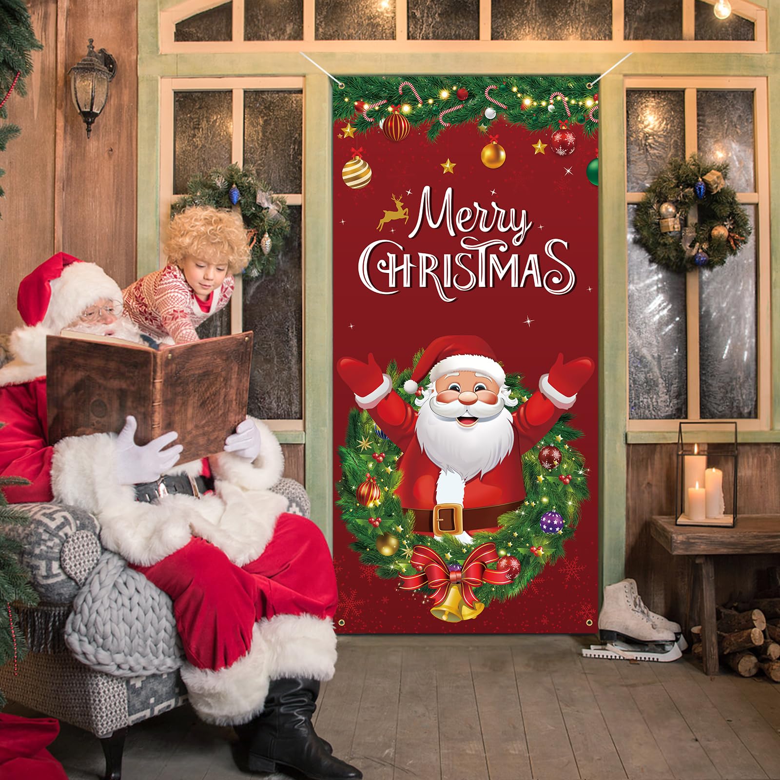 Lemicin Christmas Door Decorations Cover - Image 3