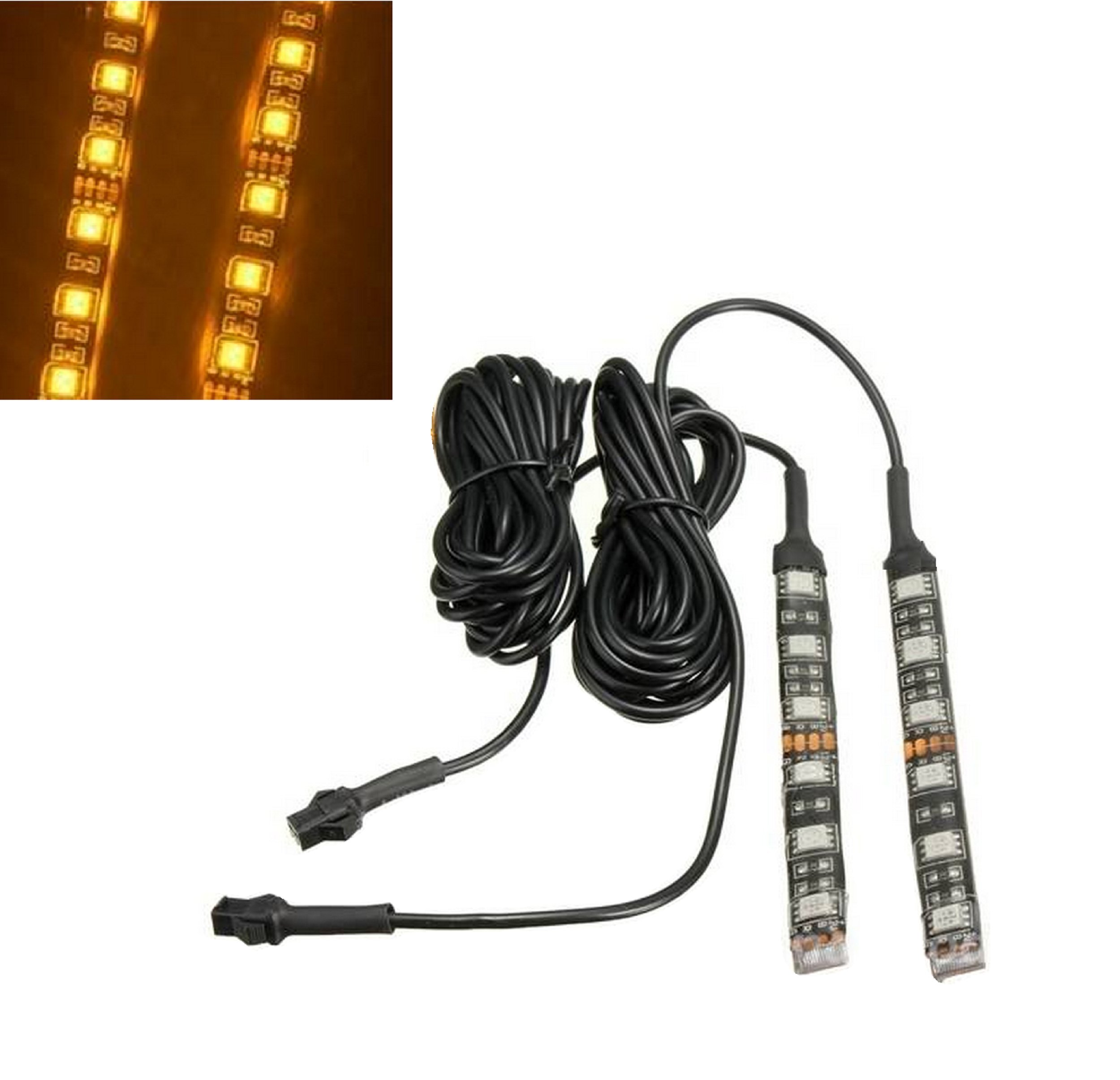 2x Universal Motorcycle Bike Amber LED Turn Signal Indicator Blinker Light New - Shadz_LED