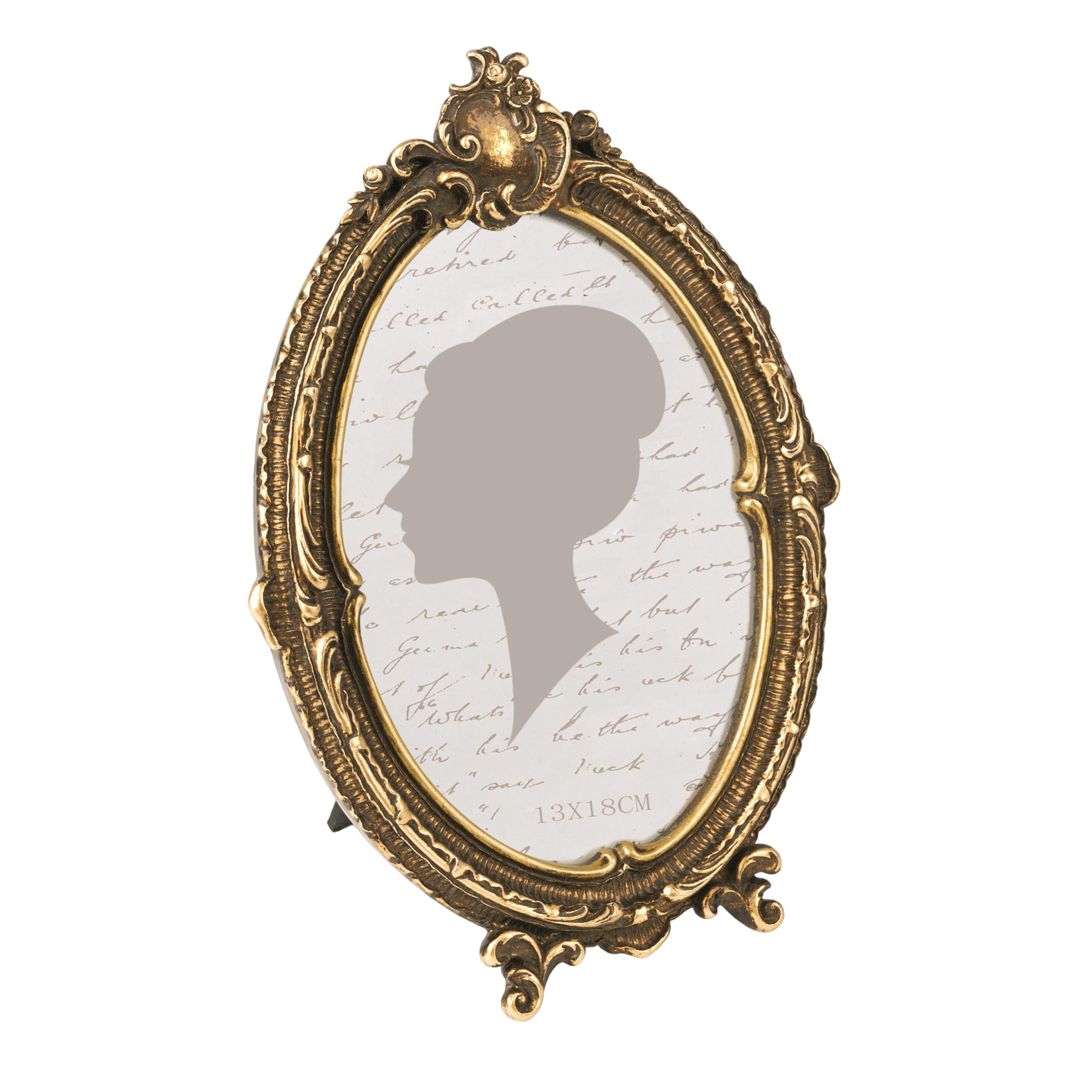 Sunlit Bronze Vintage Picture Frame 5X7 Inch, Oval Antique Photo Frames With Glass Front,