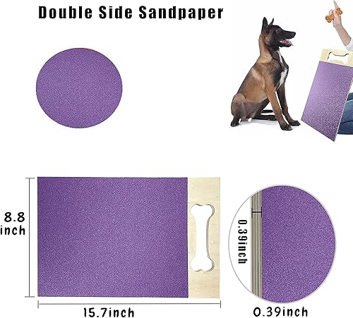 Miniatura 2 de Tabla para rascar uñas de perro, lima de doble cara para patas de perros, almohadilla de arena de dos caras, 15.7 x 8.8 pulgadas, divertido cuidado