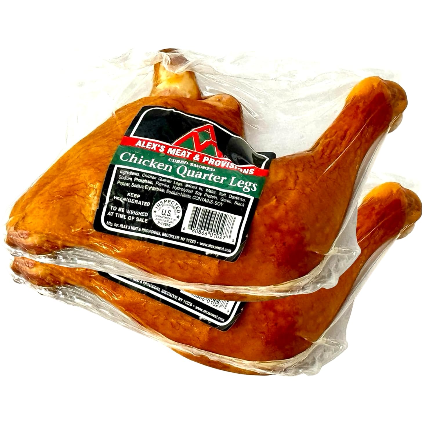 Alex’s Meat – Chicken Quarter Legs – Bone-In Skin-On Chicken Leg Quarters, Juicy & Tender, Ready for Roasting, Grilling or Braising, High Protein Family Cut, 1.34 lb, Pack of 2