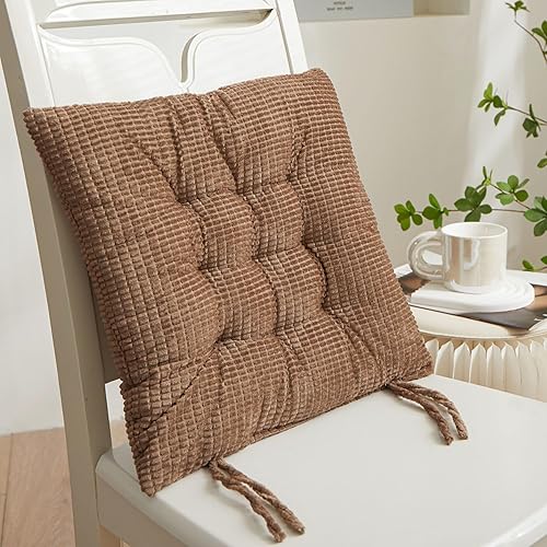 Cojines para sillas de comedor, paquete de 2 unidades de núcleo de maíz, tatami de pana, cojines para sillas de cocina, cojines de asiento para