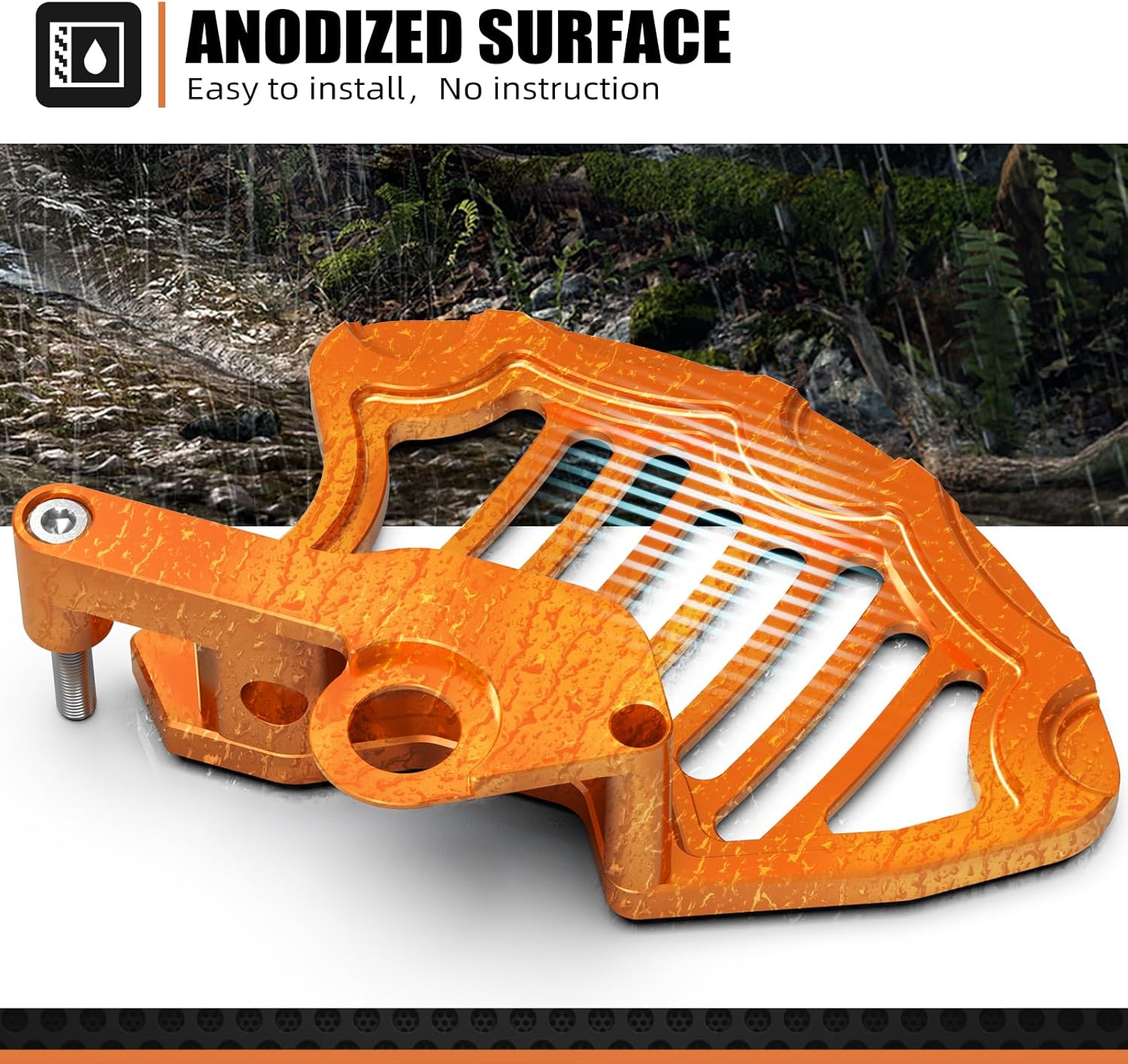 NICECNC Front Brake Rotor Cover Shield Guard Protector Compatible with KTM 125-450 XC/XCF/SX/SXF 2015 SX/SXF/XC/XCF/EXC/EXCF/XCW/TPI/SD/6D 125-500 2016-2023, Orange