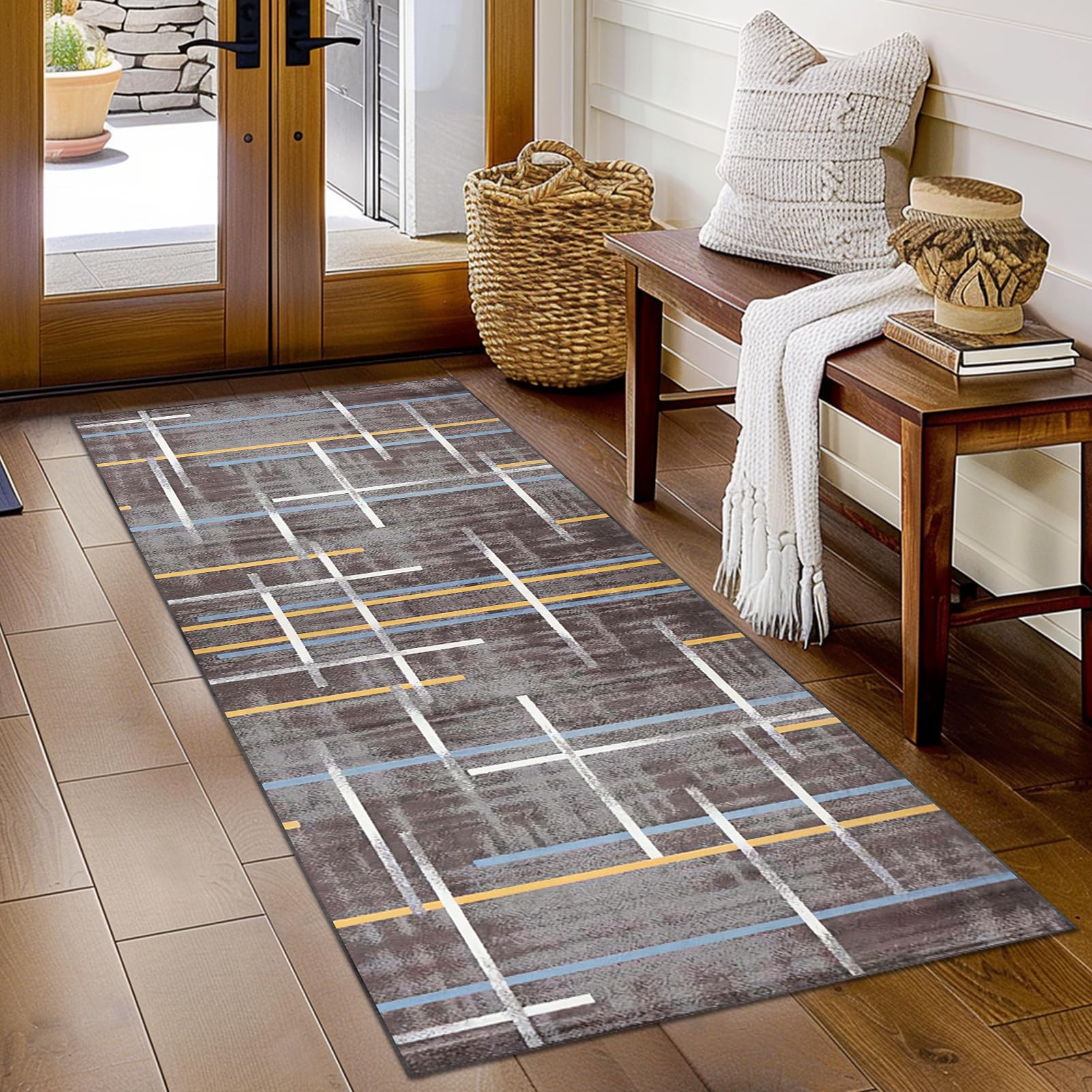 RxueSug Tapis De Couloir Antidérapant Lavable En Machine - Tapis Long 40x60 Cm Pour Entrée, Cuisine, Salle De Bain Et Escalier